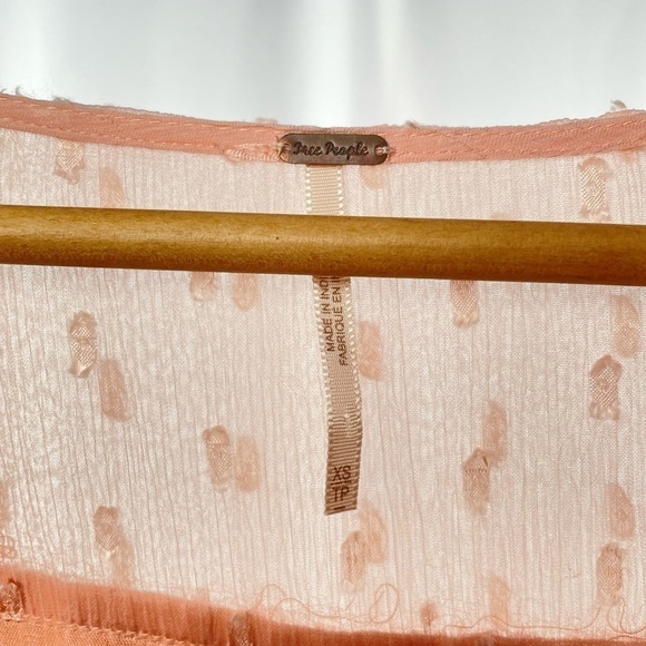 Free People Long Sleeve Daliah‎ Mini Dress in Peach Size Extra Small - Picture 10 of 12